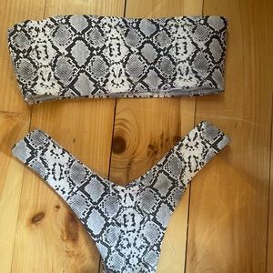 Snake Print Thong Bikini
